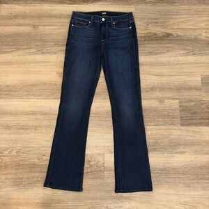 PAIGE Manhattan Bootcut Jeans Dark Wash Mid Rise Stretch Denim 28
